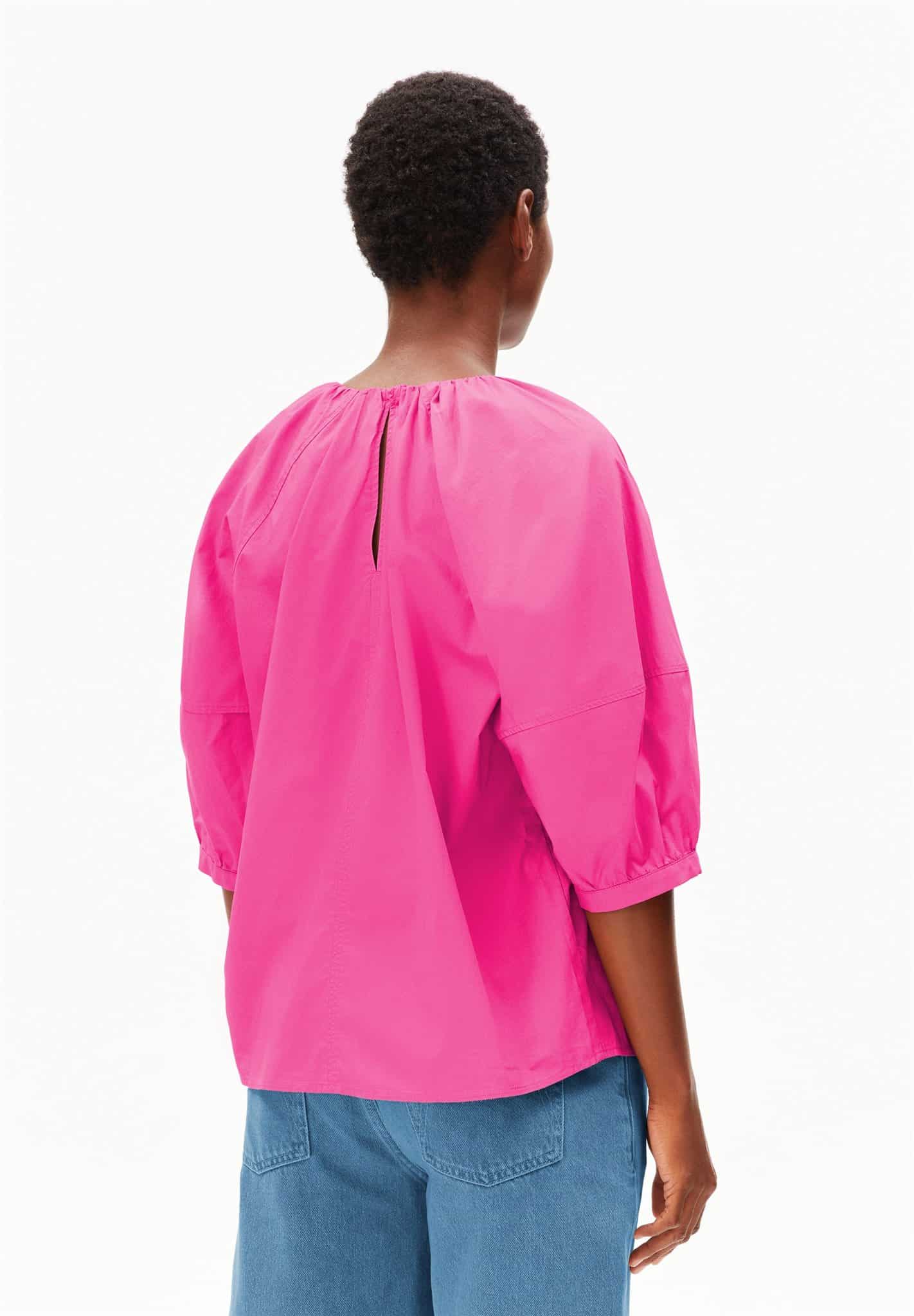 ARMEDANGELS womens vegan Blouse Poplin Balloon Sleeve Pink
