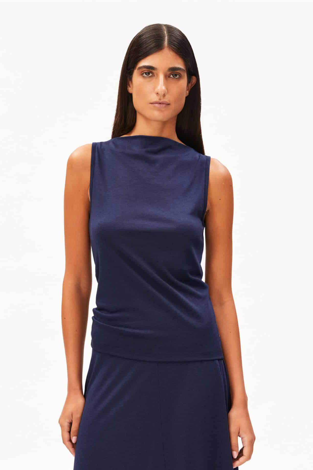 ARMEDANGELS womens vegan Top Laminiaa Dark Blue