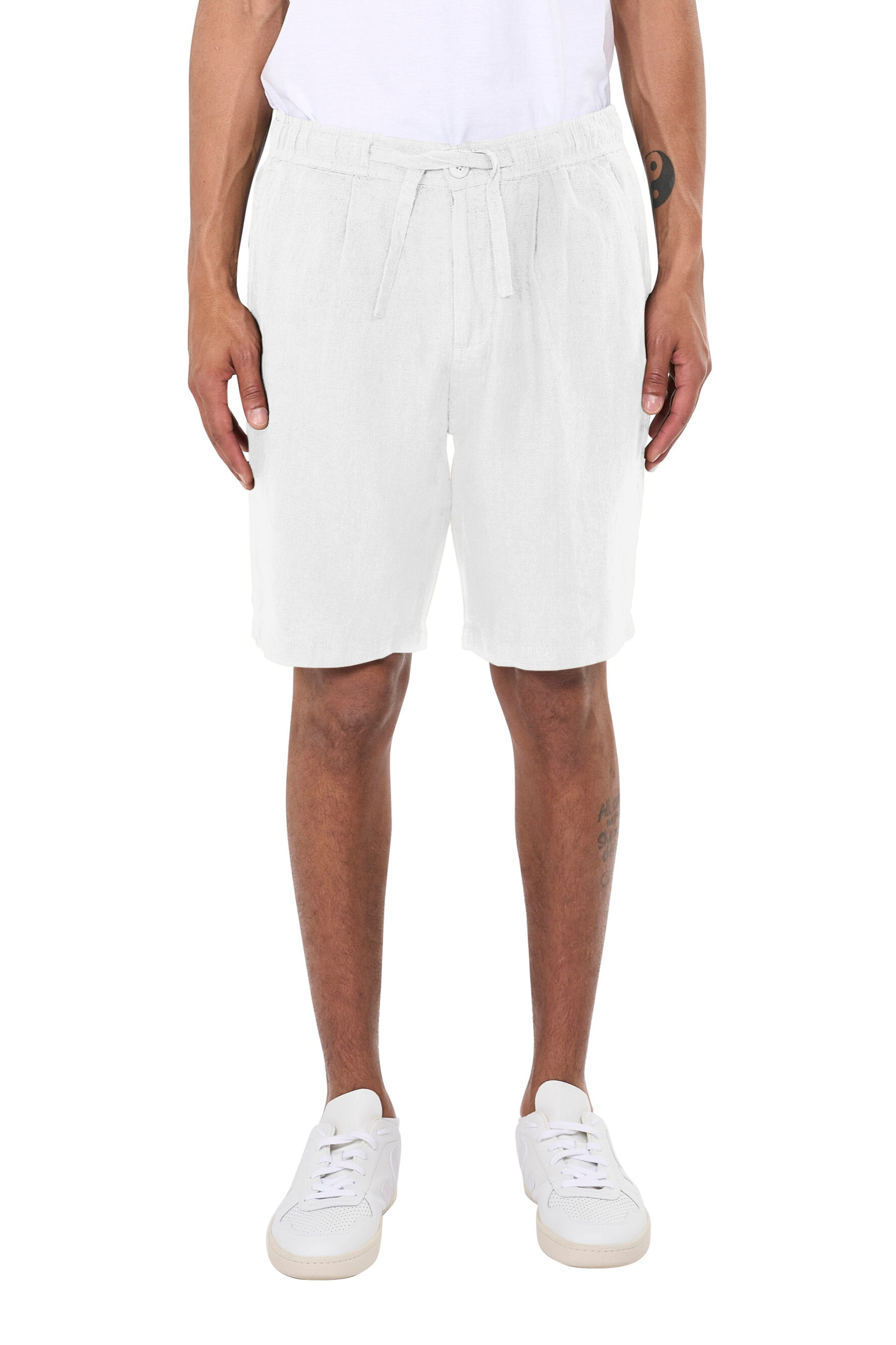 Image of KnowledgeCotton Apparel mannen vegan Losse Shorts In Helder Wit