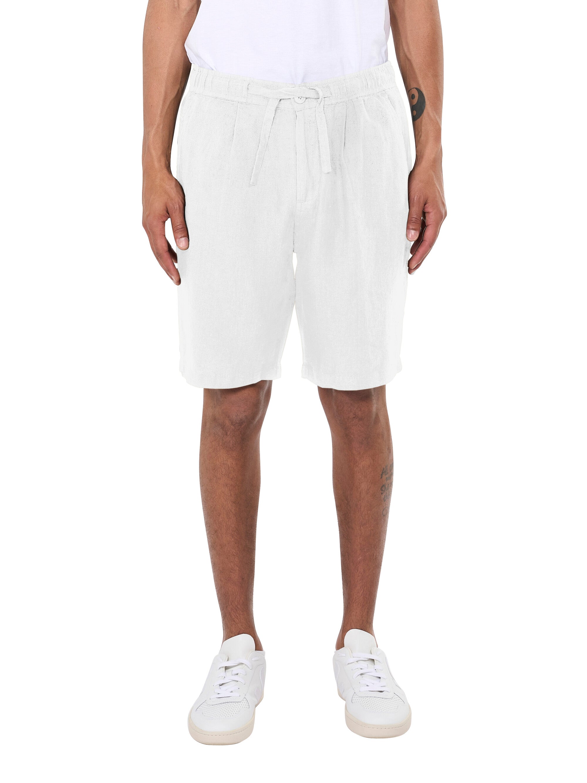 KnowledgeCotton Apparel men vegan Shorts Loose Bright White