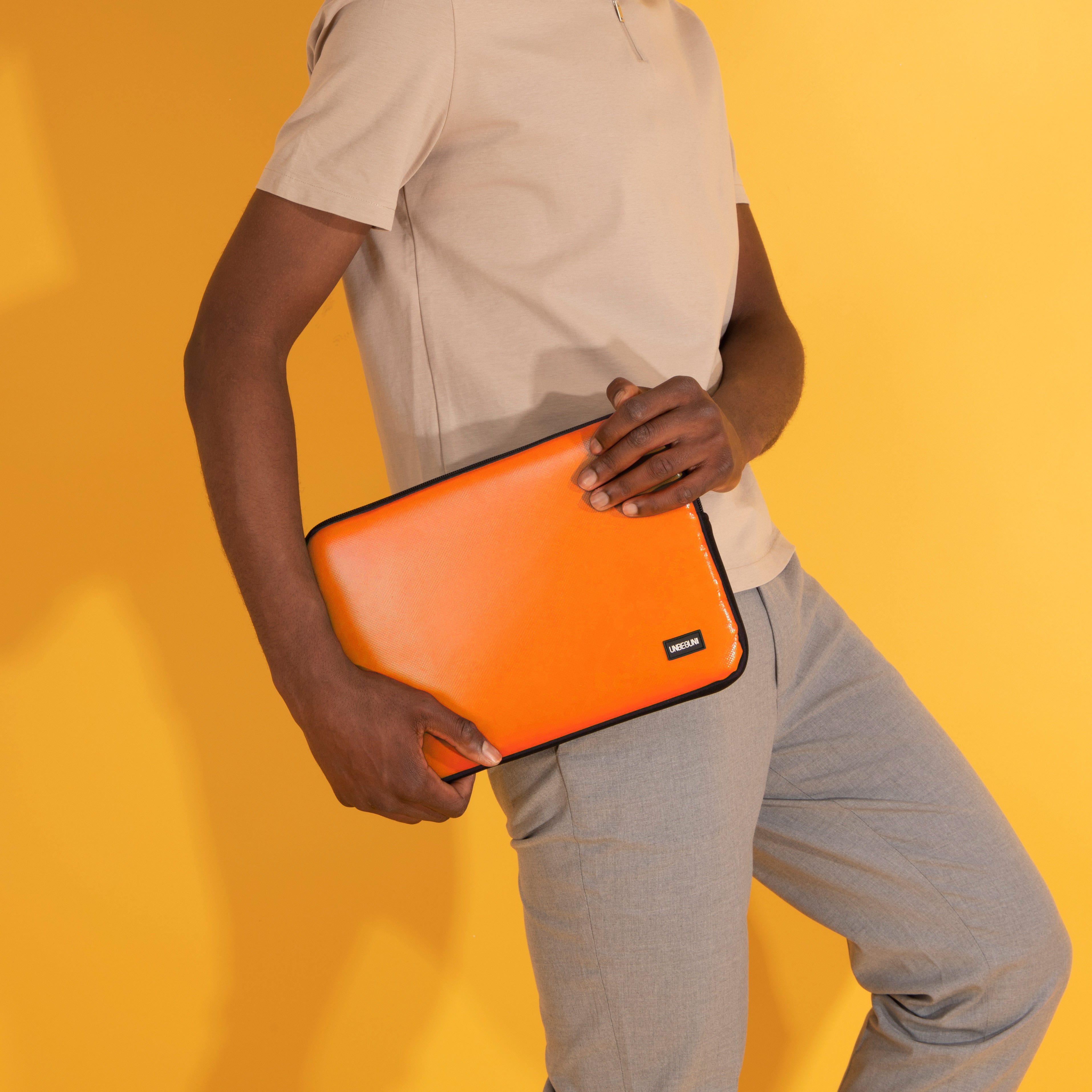 UNBEGUN men vegan Laptop Sleeve Orange
