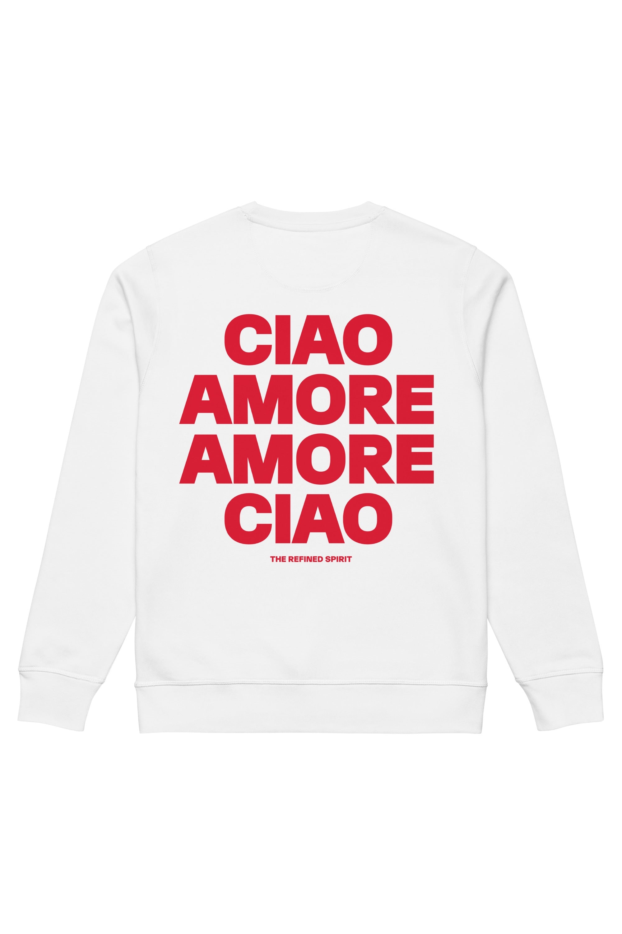 The Refined Spirit Damen vegan Sweatshirt Unisex Amore Ciao Wei&Atilde;Ÿ