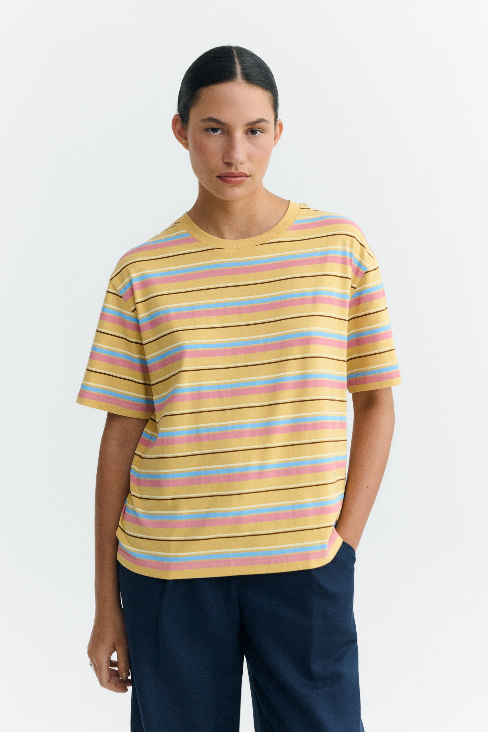 Thinking mu Damen vegan T-Shirt Lucia Mehrfarbig Gestreift