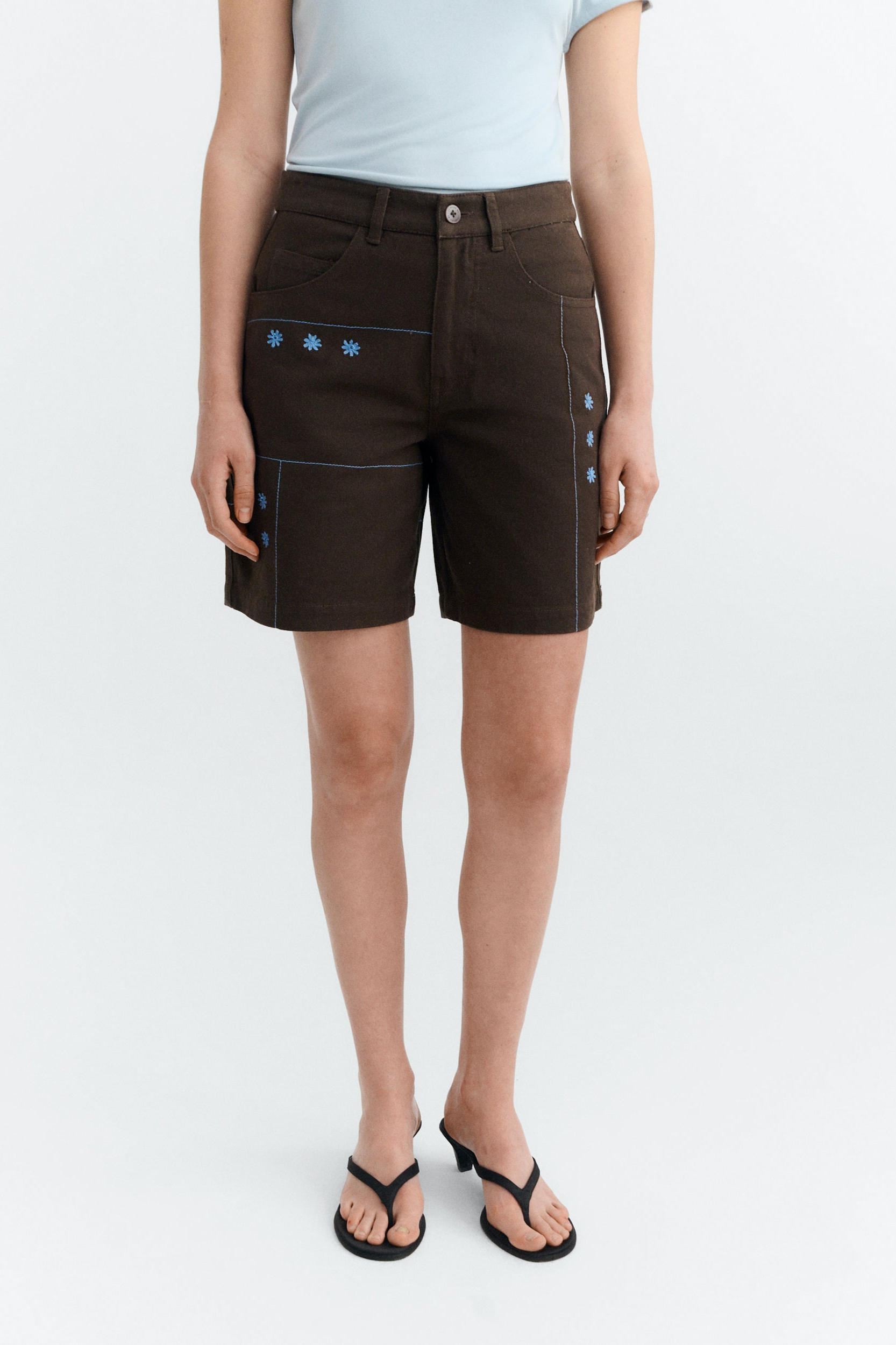 Thinking mu Damen vegan Shorts Handbestickte Sole Mio Luisa Braun