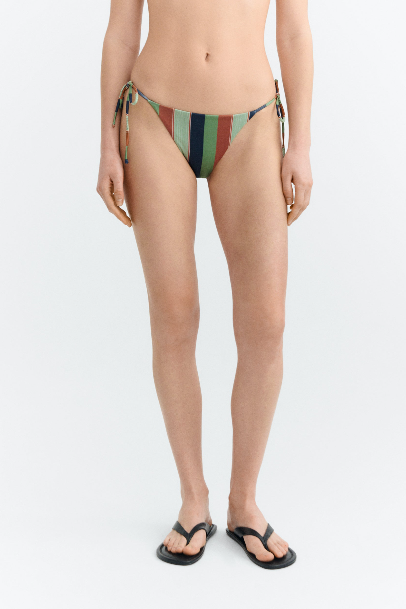 Image of Thinking MU dames vegan Bikinibroekje Palermo Verstelbaar Gestreept Veelkleurig