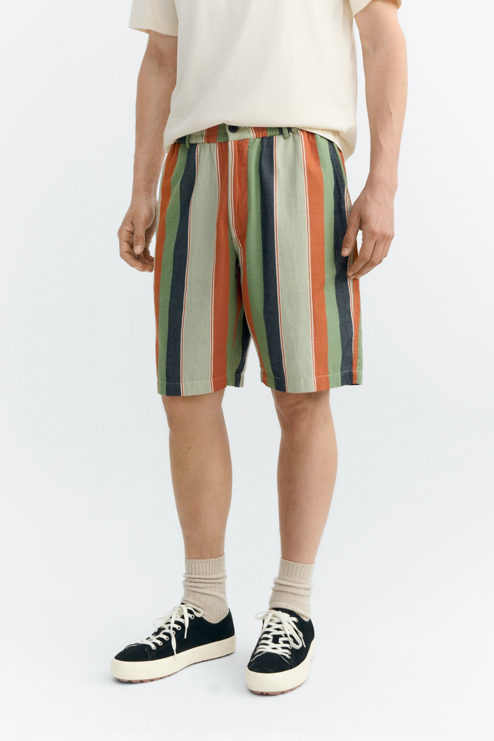 Thinking mu Herren vegan Shorts Bermudas Gasper Multicolor Stripes