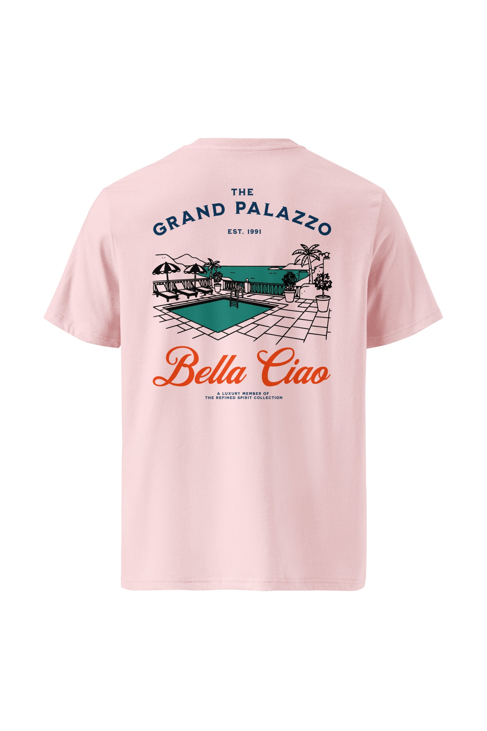 The Refined Spirit womens vegan T-Shirt Unisex The Grand Palazzo Pink