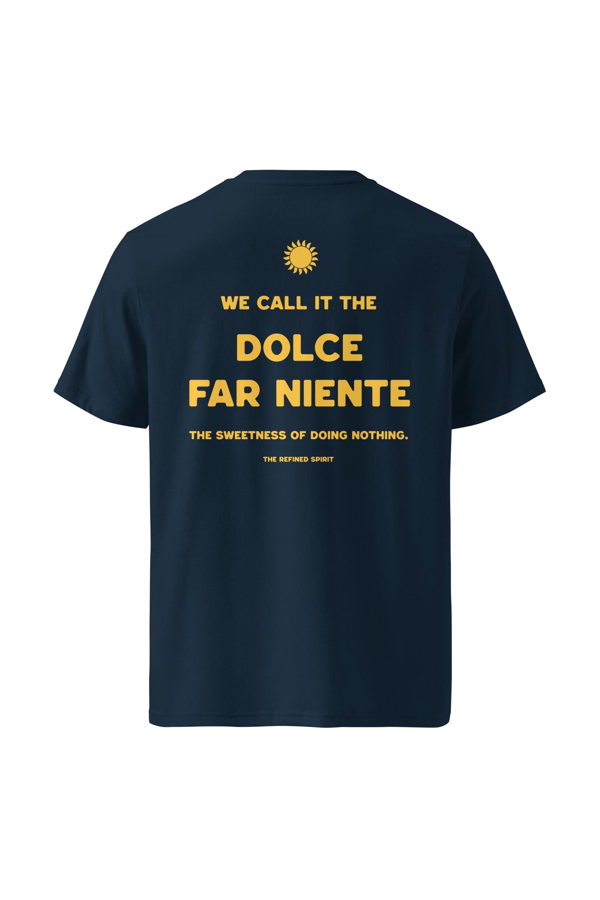 The Refined Spirit womens vegan T-Shirt Unisex Dolce Far Niente French Navy
