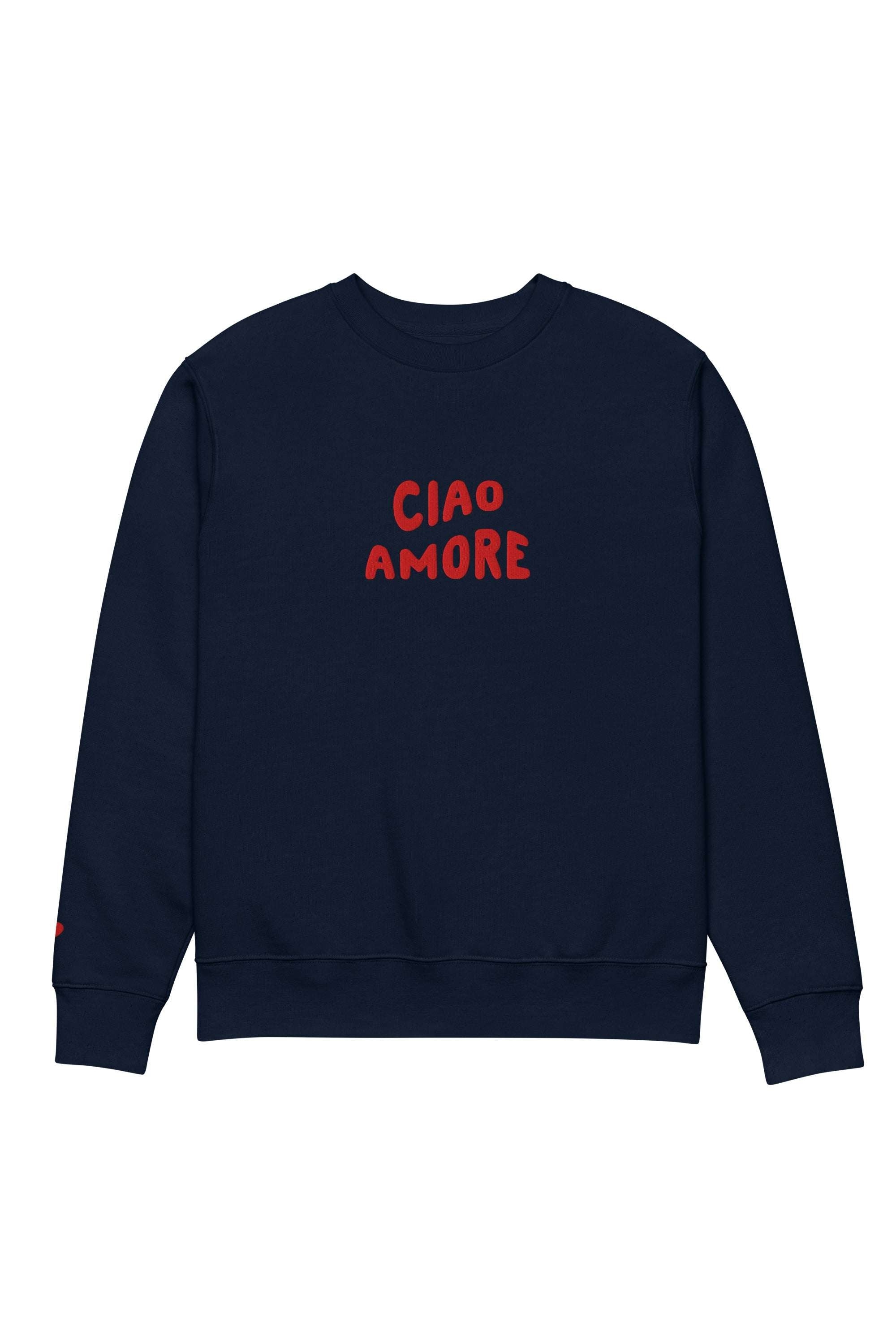 The Refined Spirit Damen vegan Sweatshirt Unisex Ciao Amore French Navy