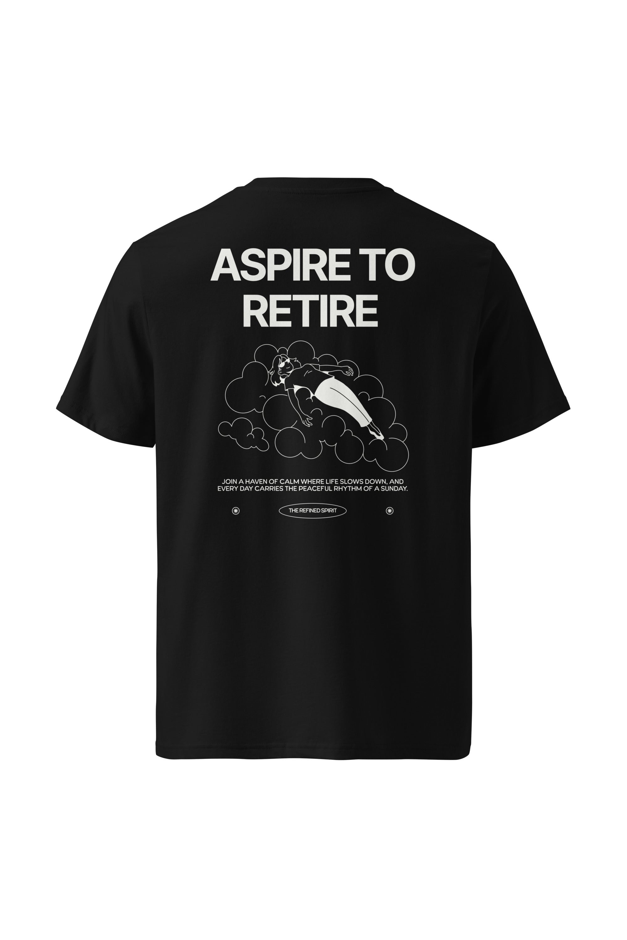 The Refined Spirit womens vegan T-Shirt Unisex Aspire To Retire Black