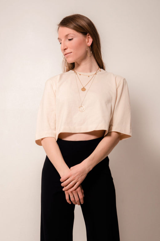 Marenika Damen vegan Crop Top Elisa Beige