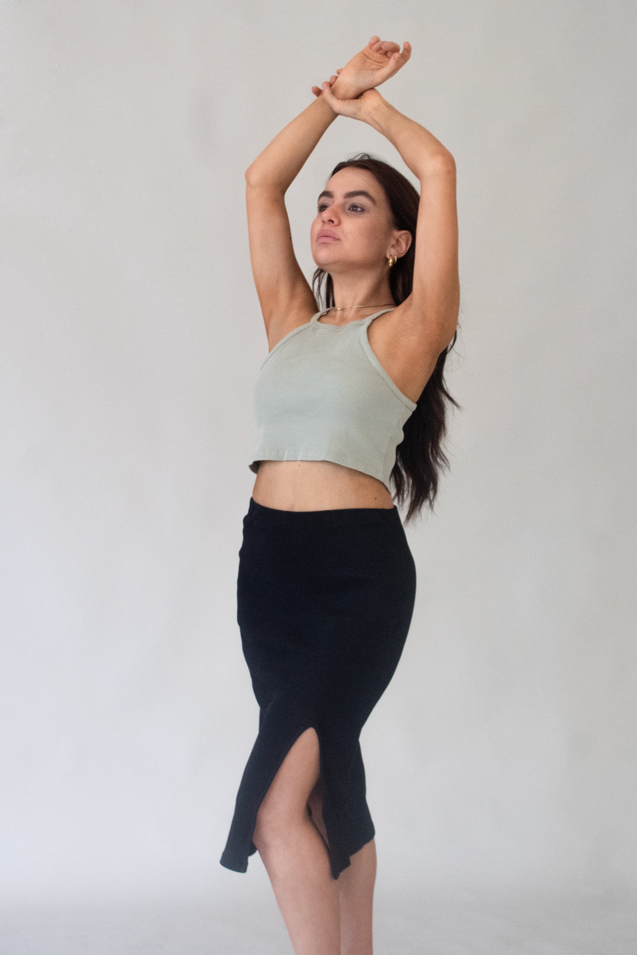 Marenika womens vegan Crop Top Audrey Sage