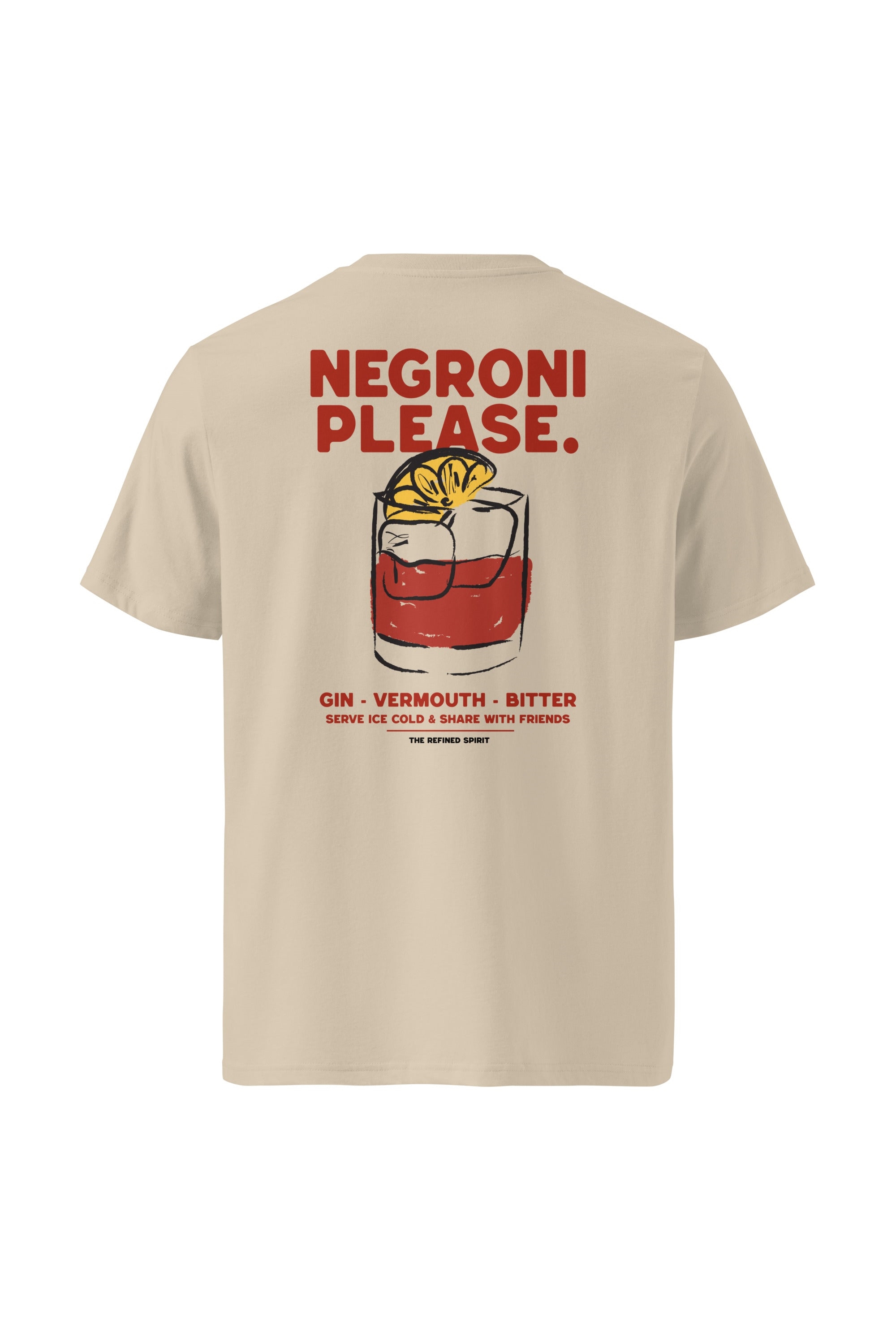The Refined Spirit womens vegan T-Shirt Unisex Negroni Please Desert Dust
