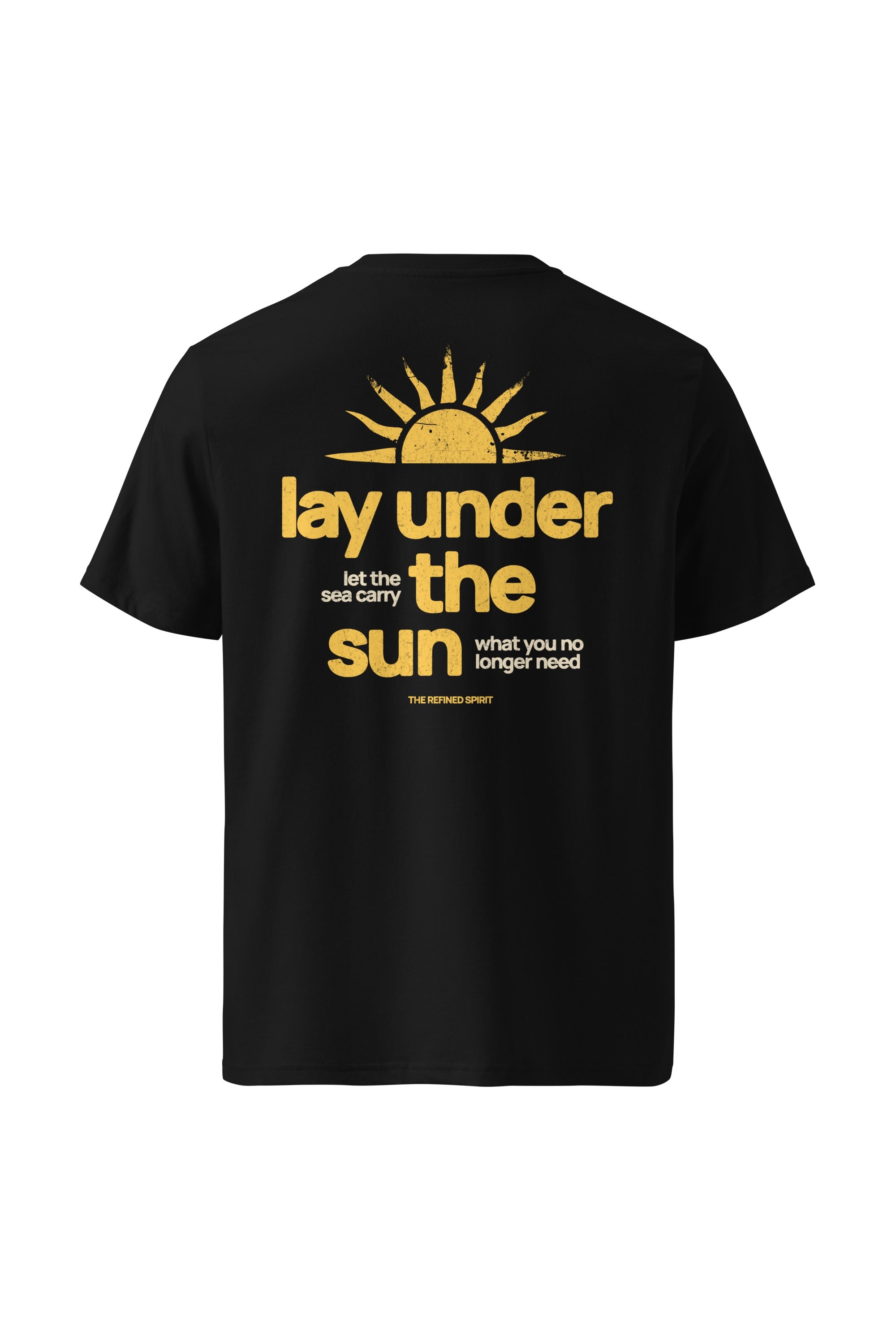 The Refined Spirit womens vegan T-Shirt Unisex Lay Under The Sun Black