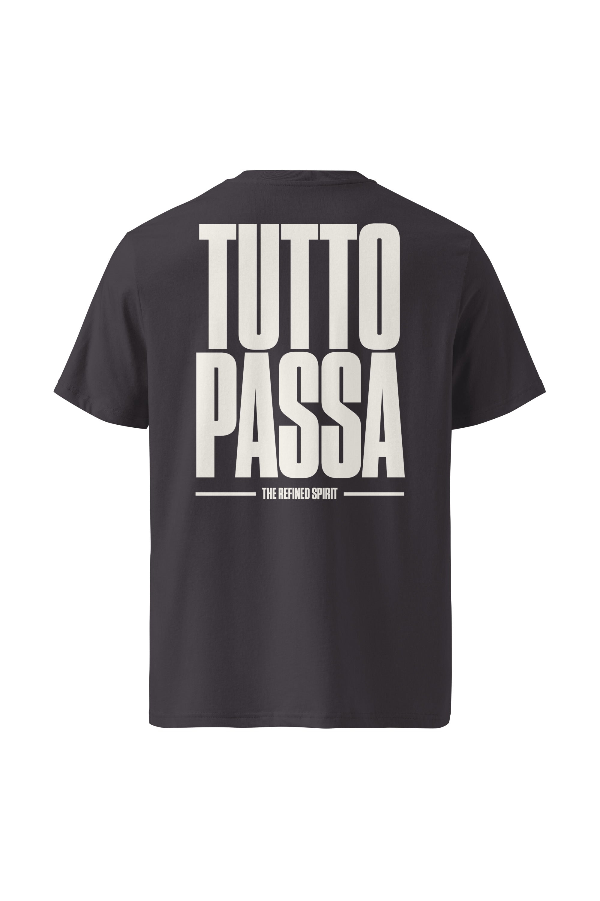 The Refined Spirit womens vegan T-Shirt Unisex Tutto Passa Anthracite