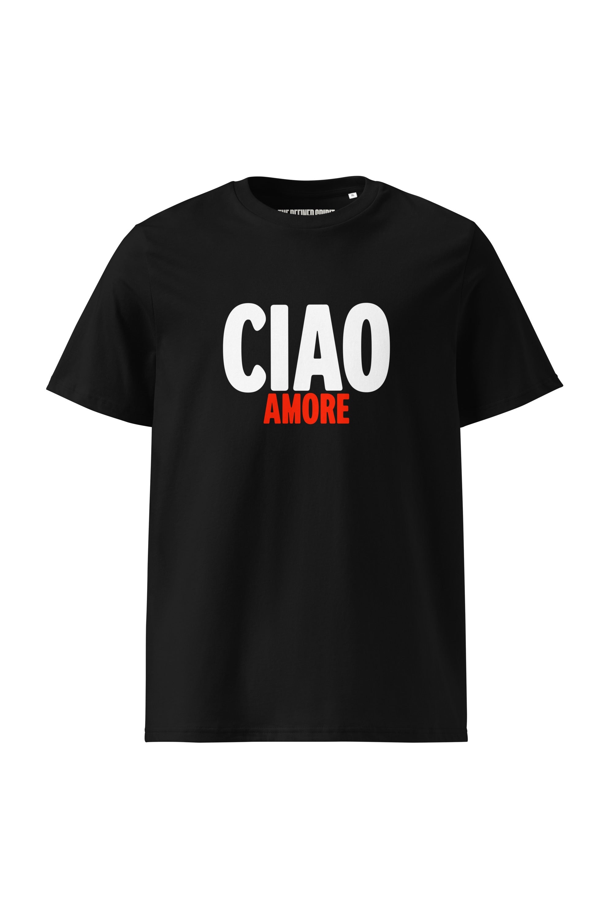 The Refined Spirit womens vegan T-Shirt Unisex Ciao Amore Black