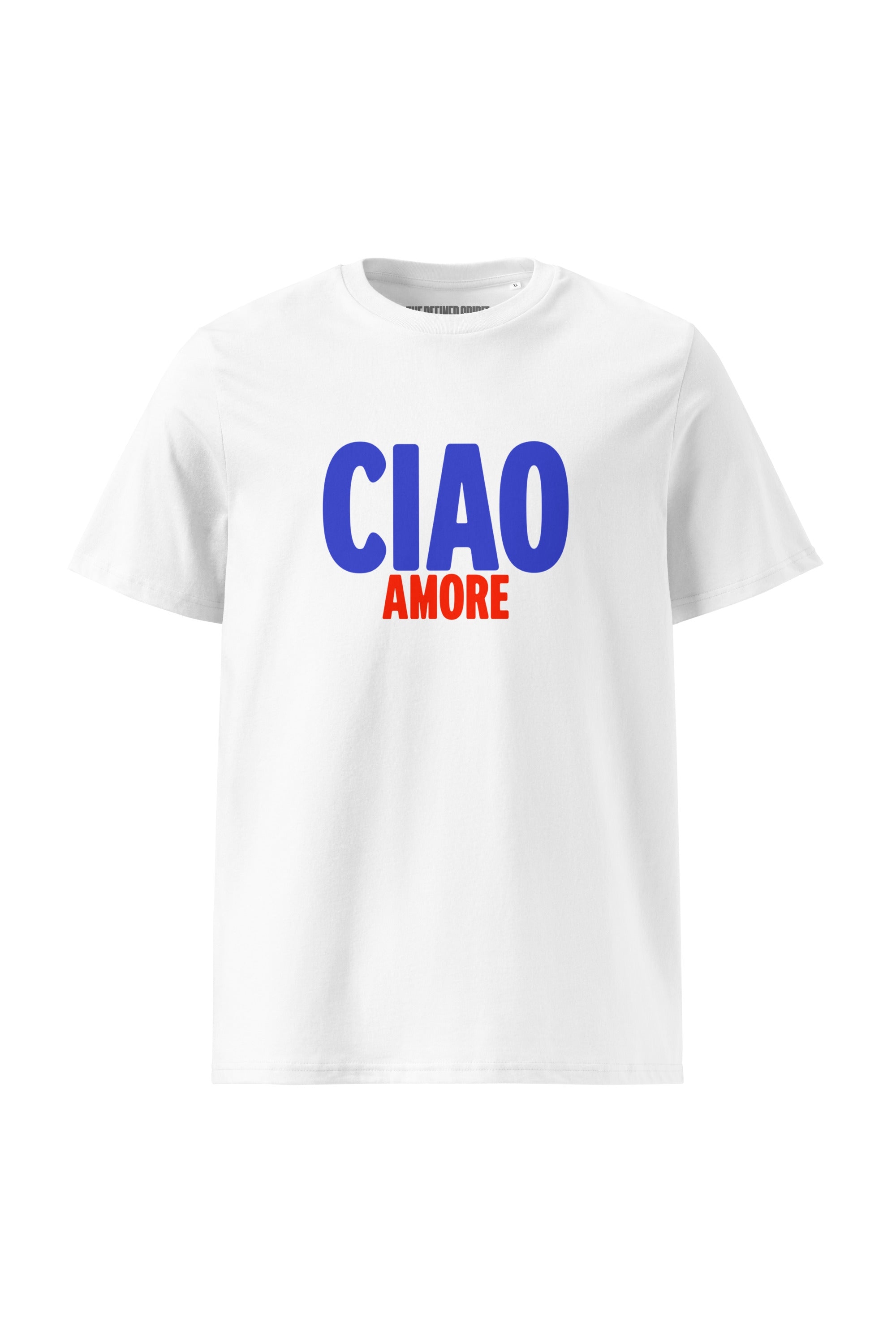 The Refined Spirit womens vegan T-Shirt Unisex Ciao Amore White