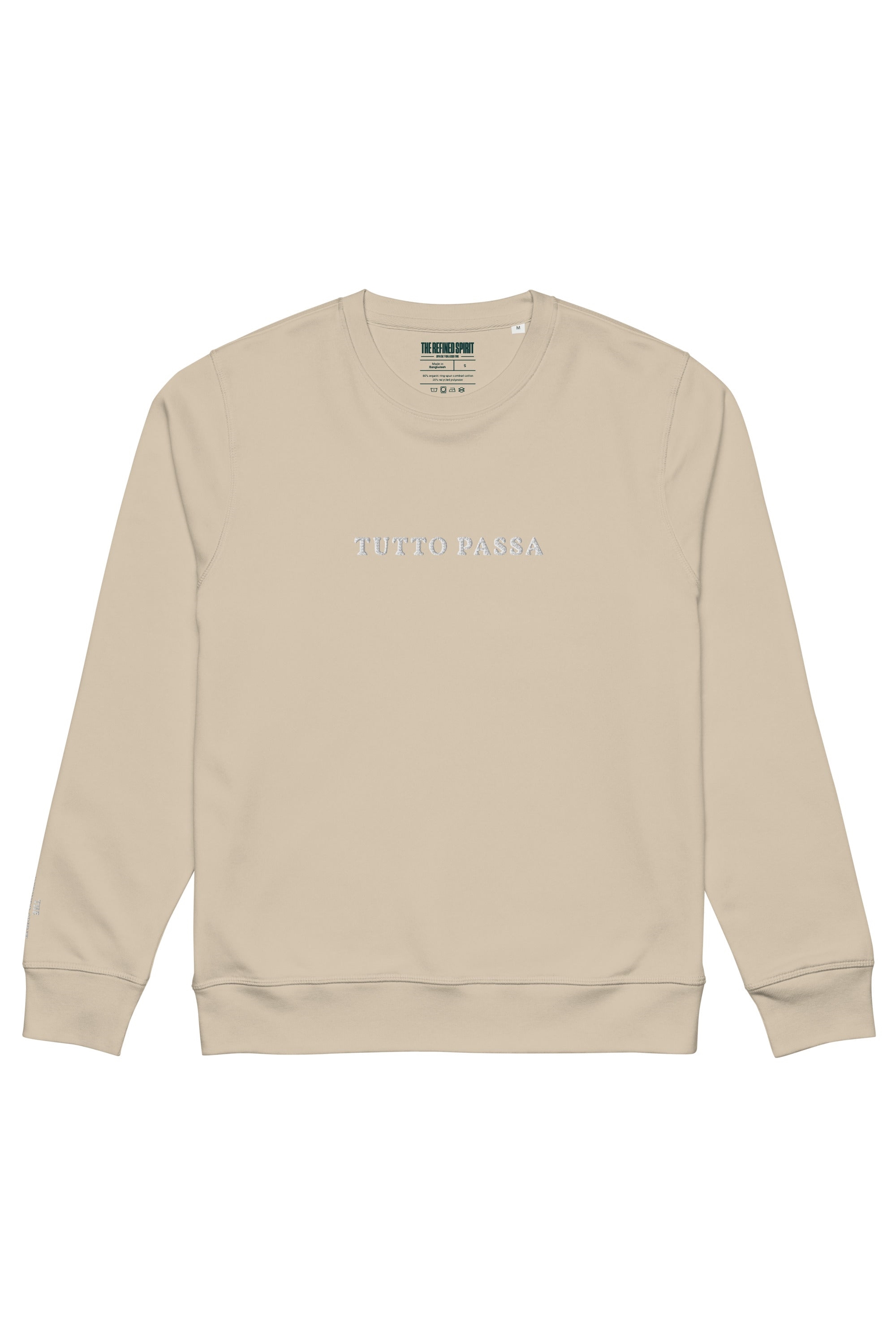 The Refined Spirit Damen vegan Sweatshirt Unisex Tutto Passa Bestickter W&Atilde;&frac14;stenstaub