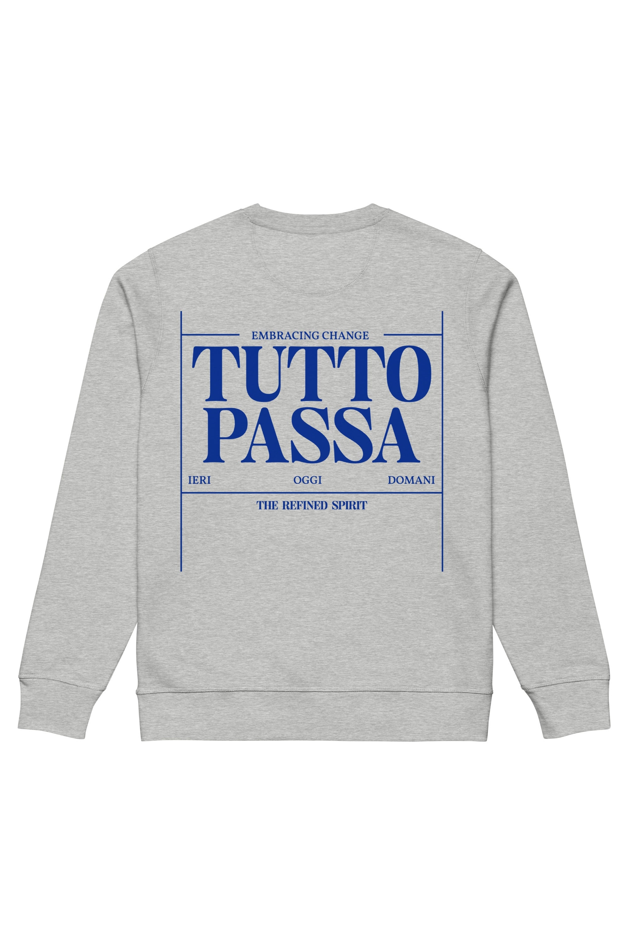 The Refined Spirit Damen vegan Sweatshirt Unisex Tutto Passa Heather Grey