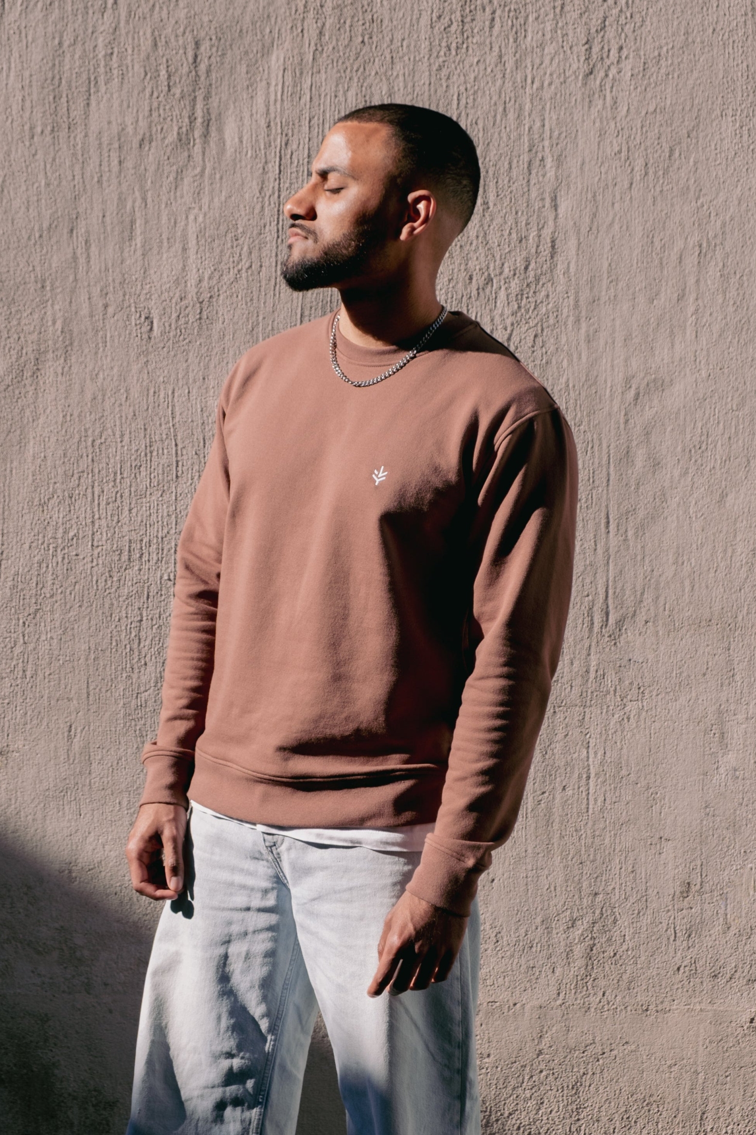 Lucid Collective Herren vegan Sweatshirt Just Brown
