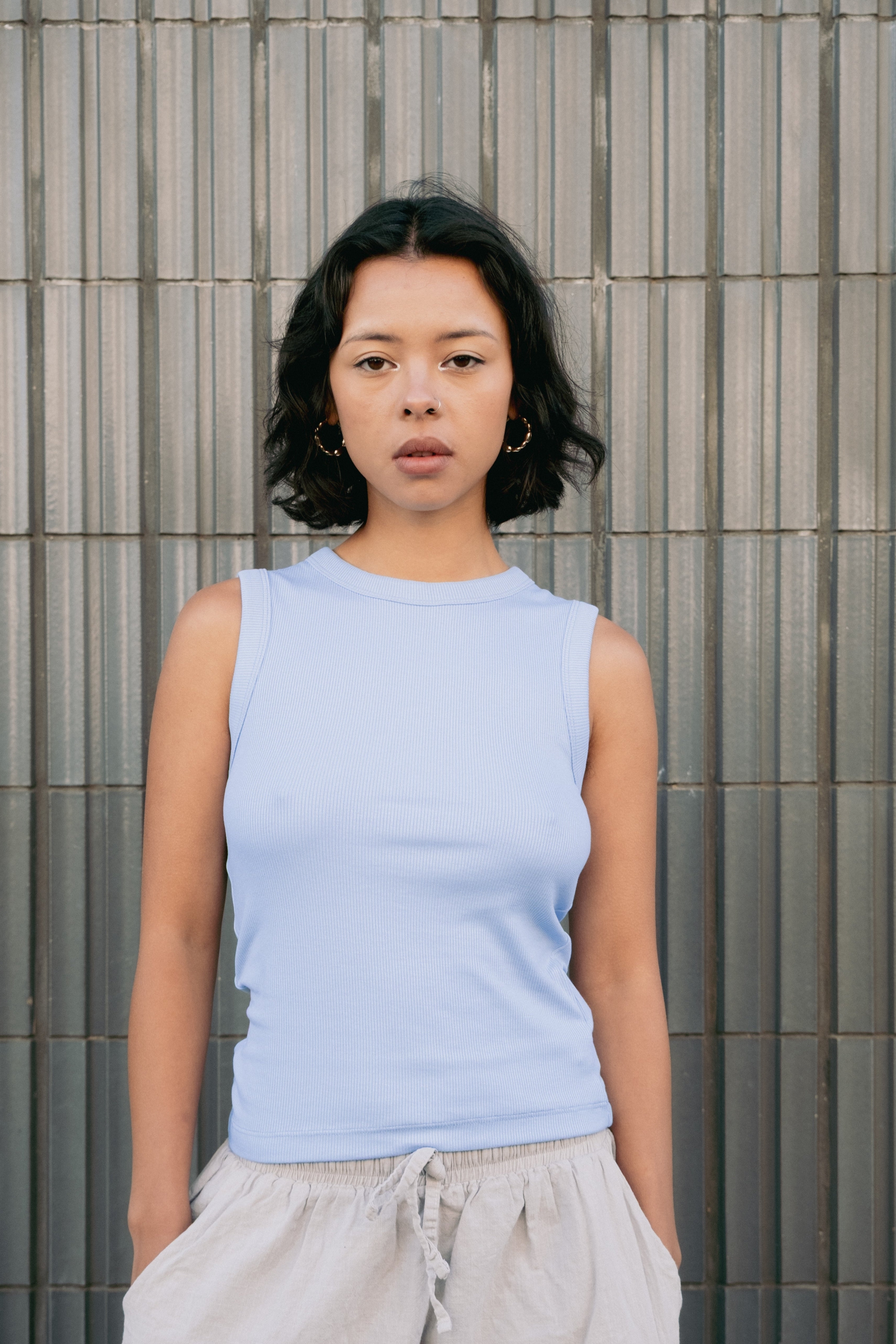 Lucid Collective womens vegan Top Pulse Baby Blue