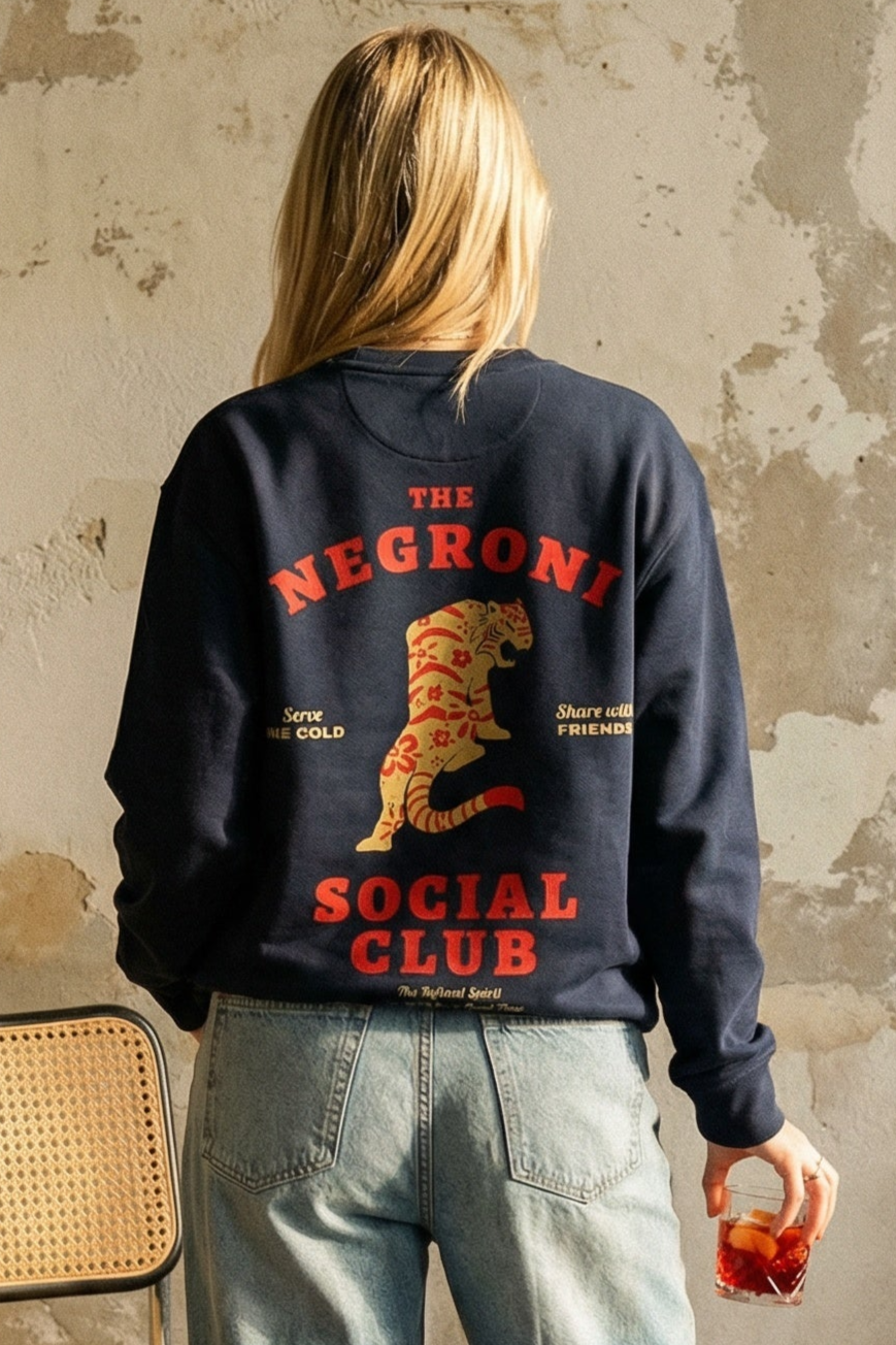 The Refined Spirit Damen vegan Sweatshirt Unisex The Negroni Social Club French Navy
