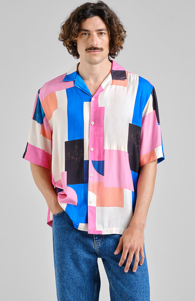 Dedicated Herren vegan Hemd Marstrand Abstract Multicolor