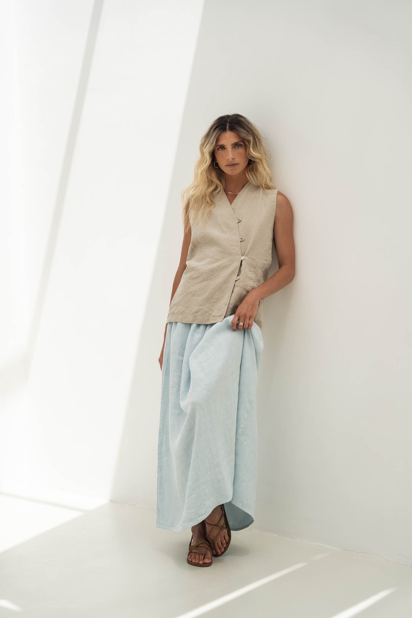 Näz womens vegan Skirt Freya Light Blue