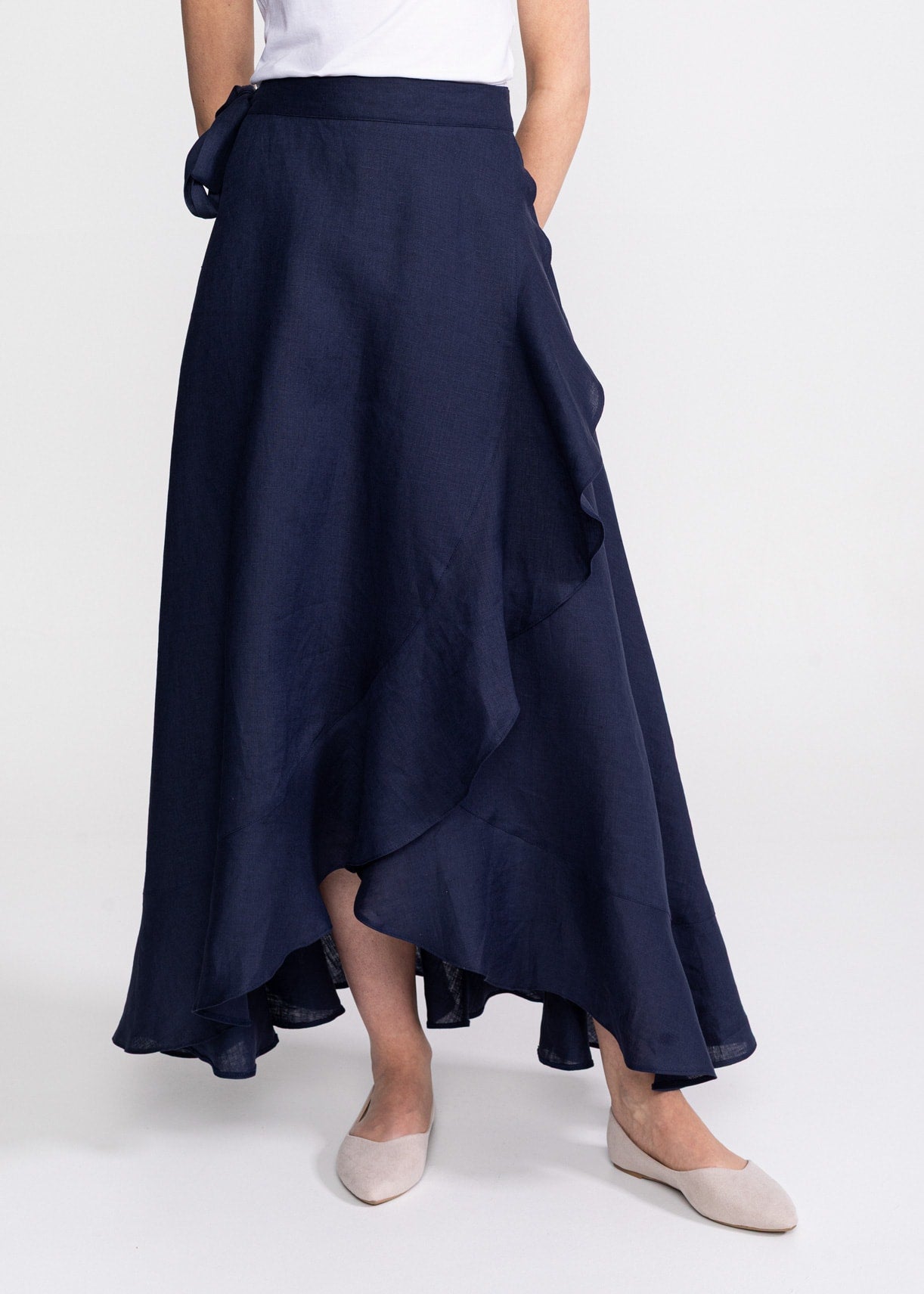 De IONESCU womens vegan Skirt Nera Navy Blue