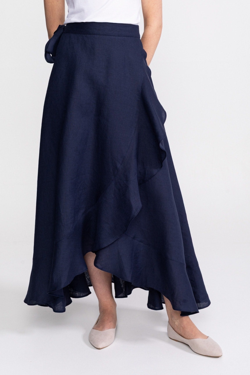 Image of De IONESCU dames vegan Rok Nera Marineblauw