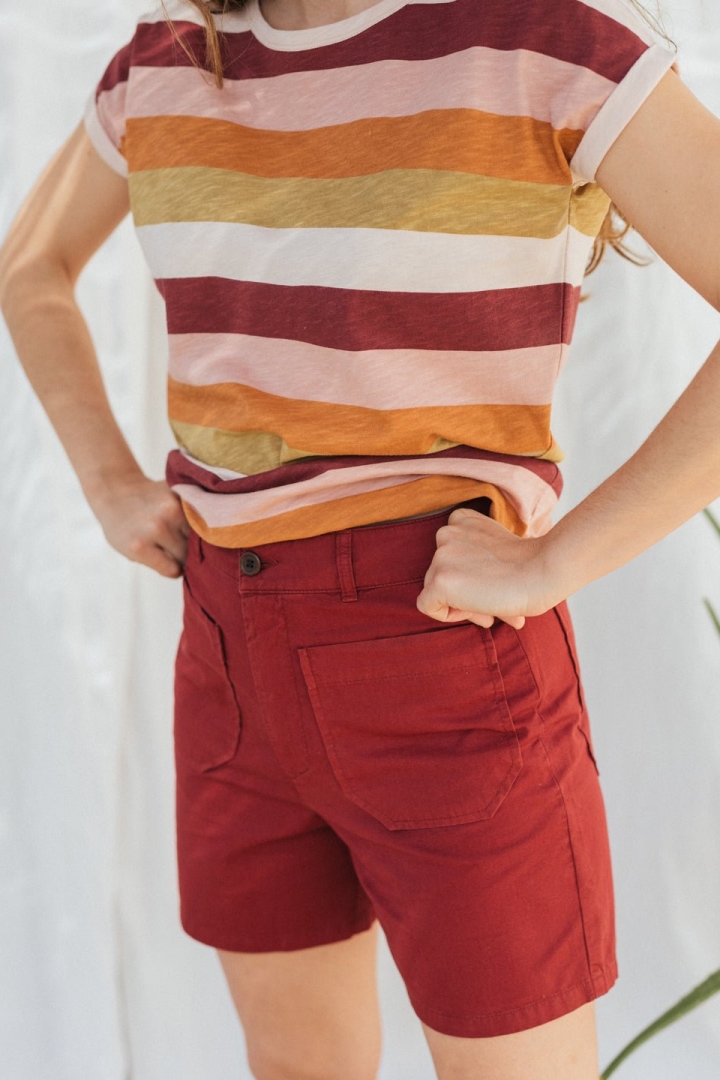 TWOTHIRDS Damen vegan Kurze Guanaja Gebrannte Ziegel