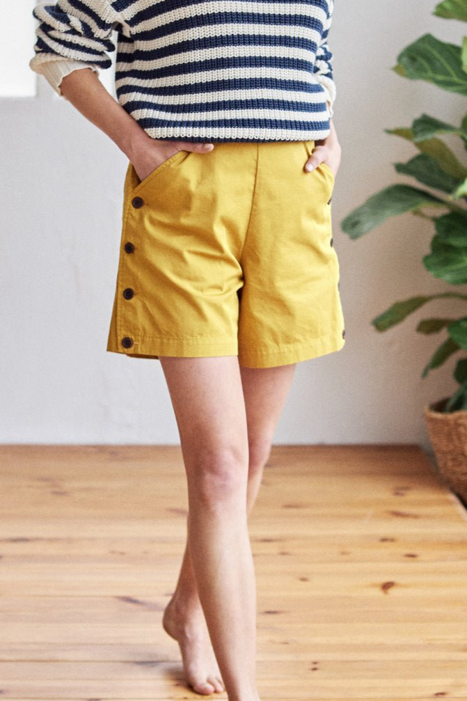 TWOTHIRDS Damen vegan Kurze Hose Weighen Senf