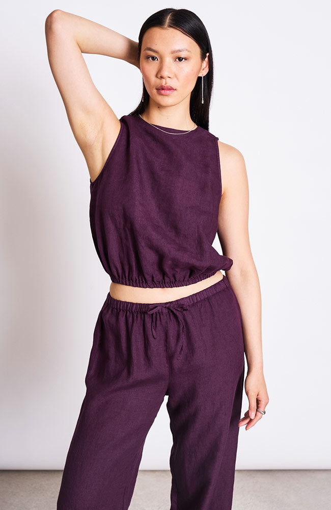 JAN N JUNE JAN 'N JUNE Damen vegan Top Lupin Kirsche Lack