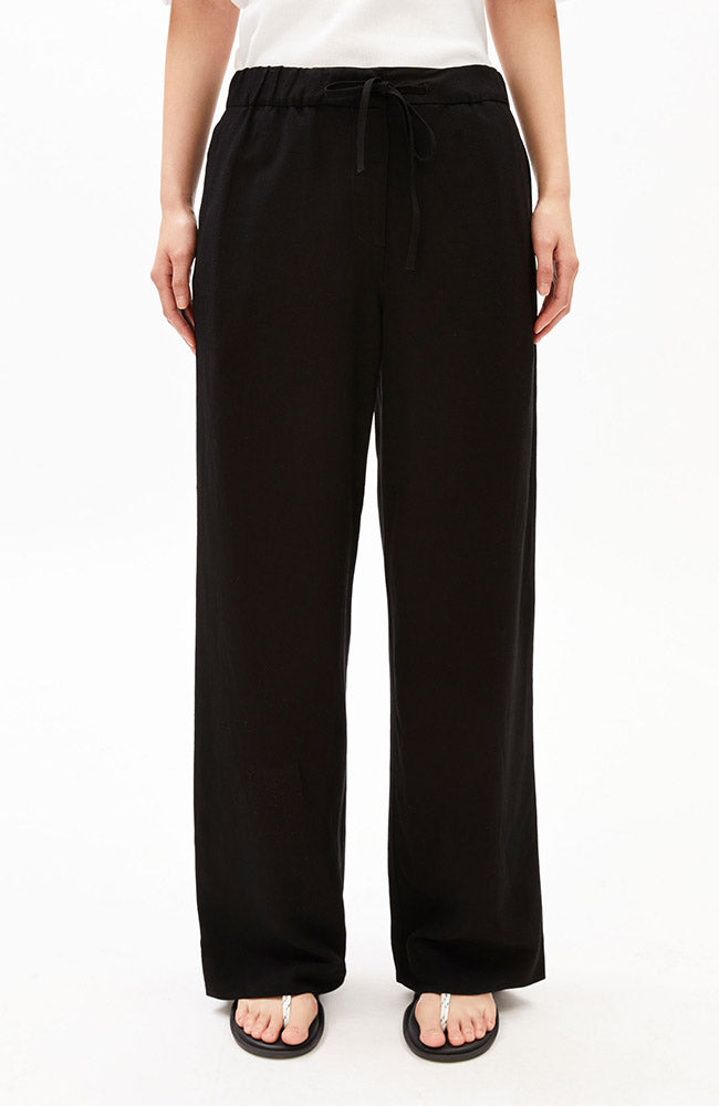 ARMEDANGELS Damen vegan Hose Straight Leg Schwarz
