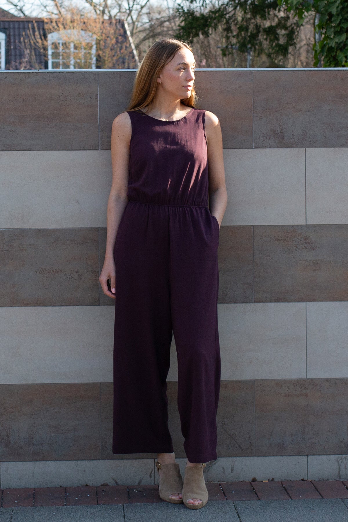 Lovjoi Damen vegan Jumpsuit Staine Rote-Bete-Lila