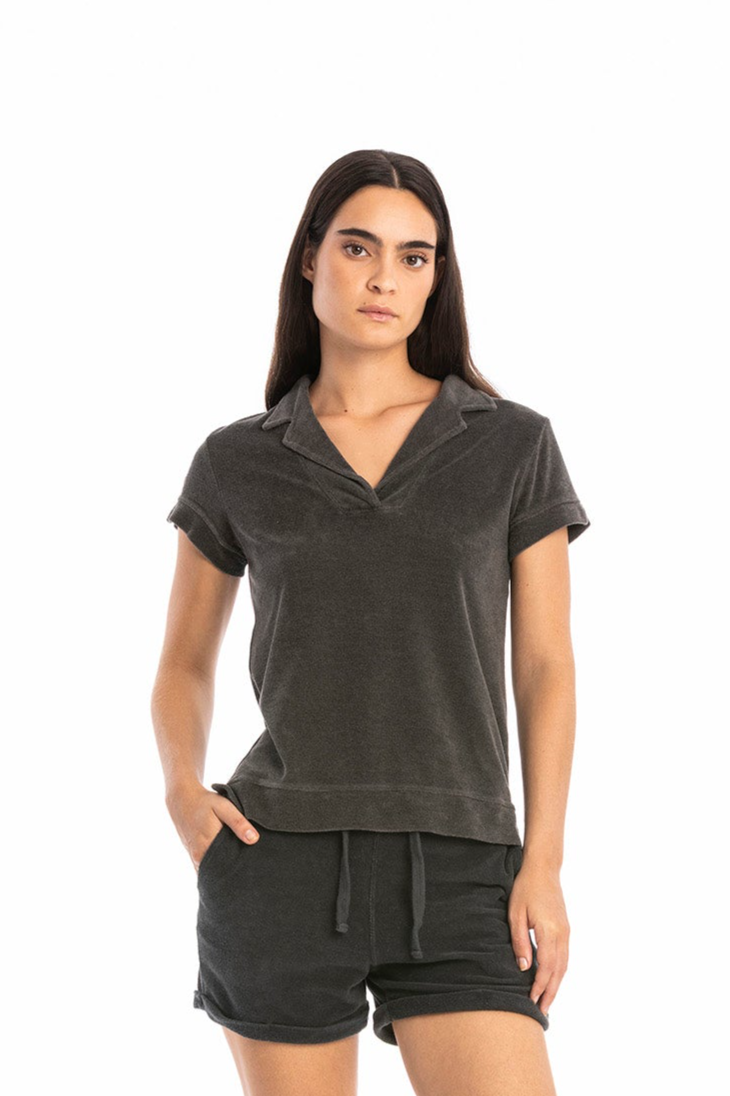 RAVENS VIEW IBIZA Damen vegan Polo Alexa Terry Anthrazit