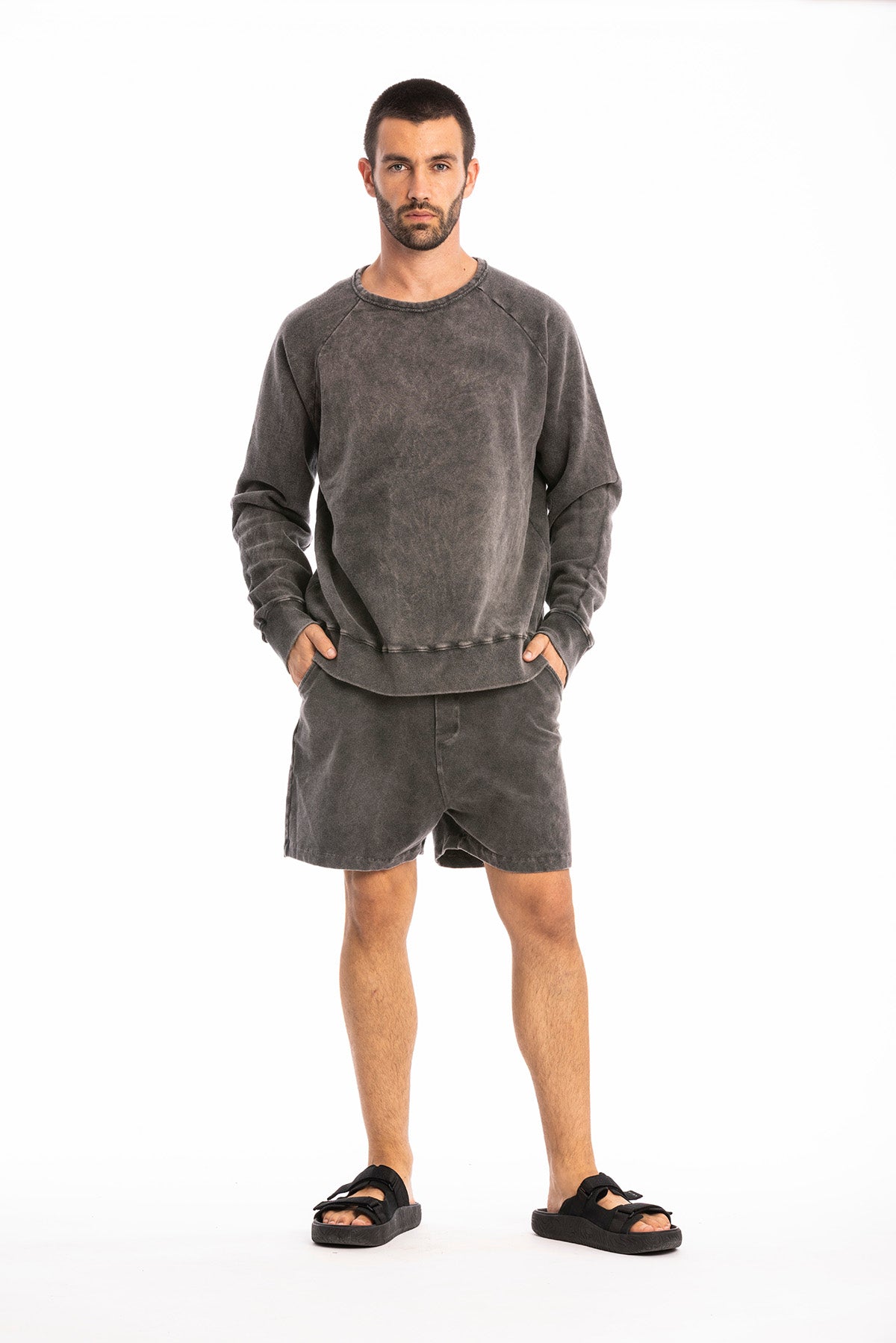 RAVENS VIEW IBIZA men vegan Sweatshirt Roc Carbon Wash