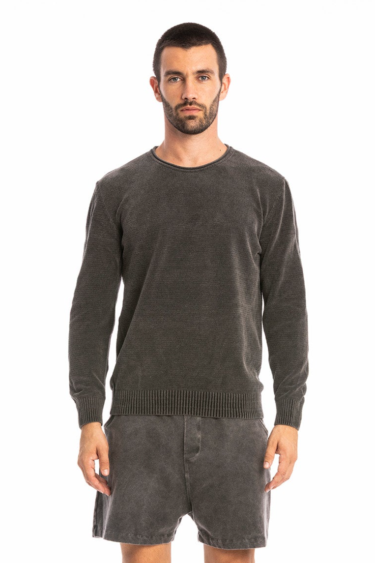 RAVENS VIEW IBIZA Herren vegan Strickpullover Keanu Anthrazit
