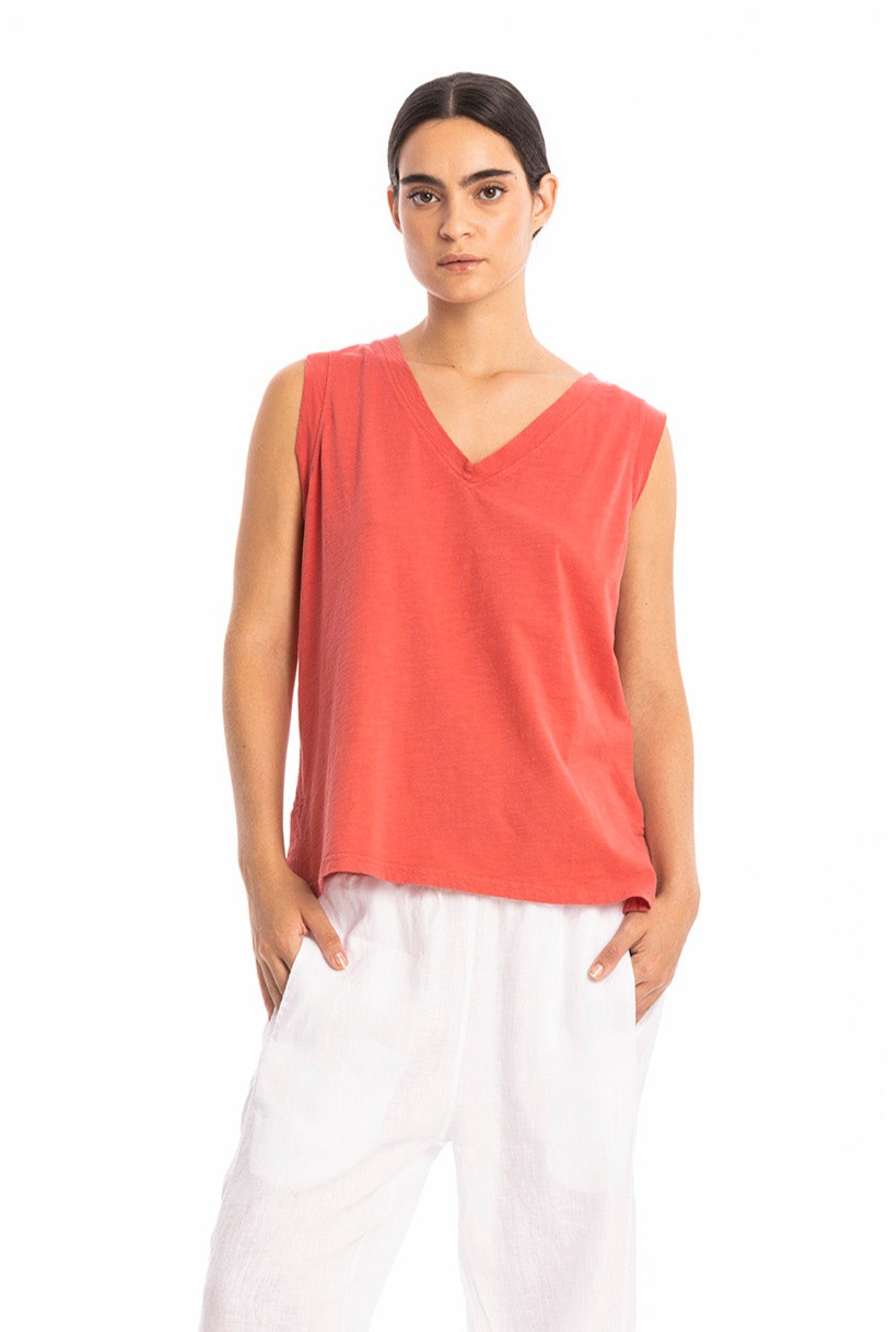 RAVENS VIEW IBIZA Damen vegan Top Marea Lehm Rot