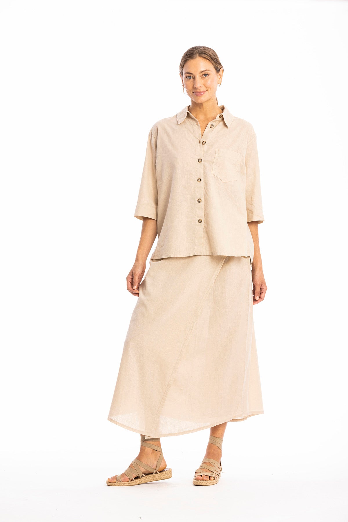 RAVENS VIEW IBIZA womens vegan Skirt Lizzy Desert Sand