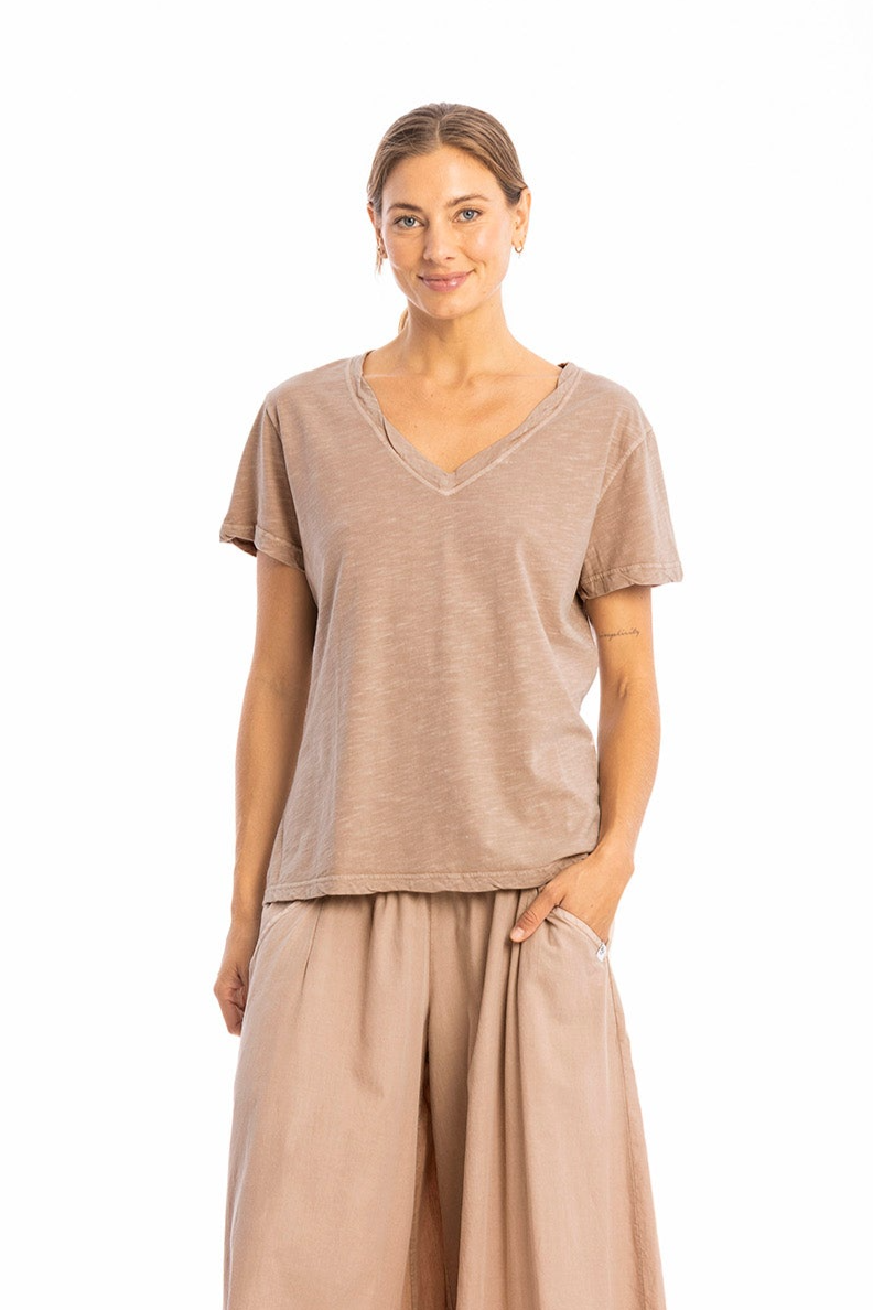 RAVENS VIEW IBIZA Damen vegan Top Nova Taupe Braun