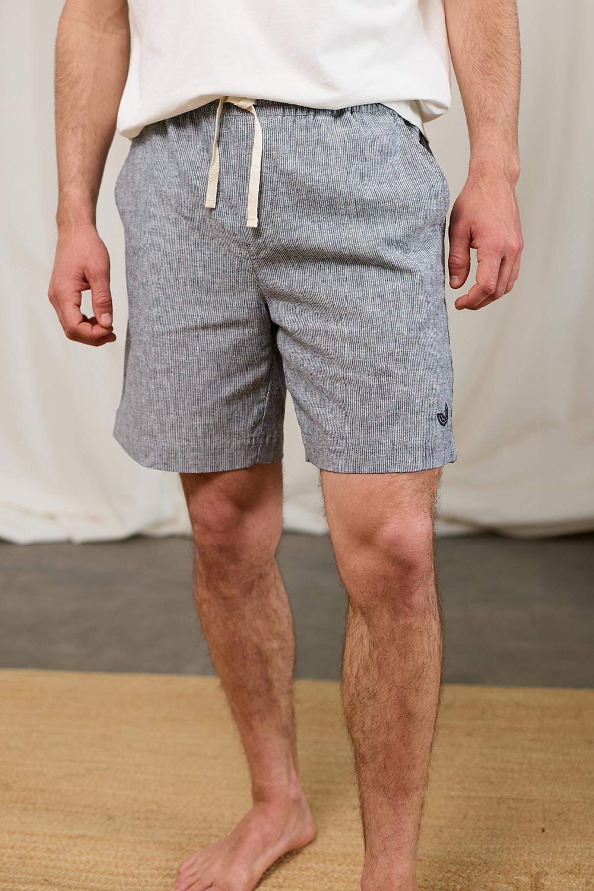 TWOTHIRDS Herren vegan Shorts Liles Marineblau Gestreift