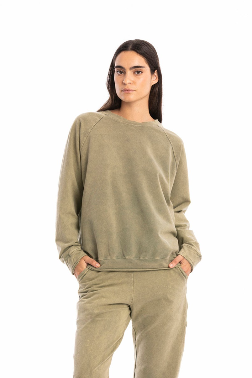 RAVENS VIEW IBIZA Damen vegan Sweatshirt Ona Efeu Gr&Atilde;&frac14;n