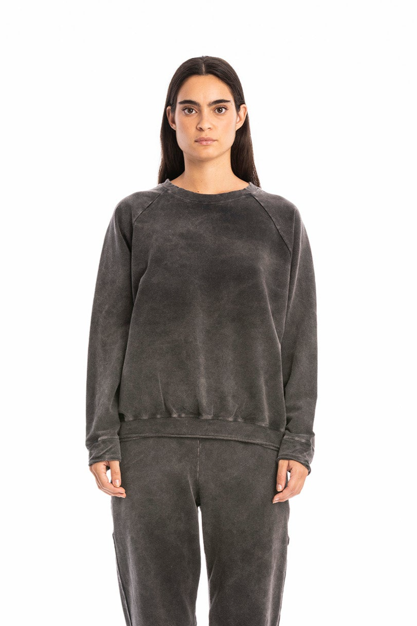 RAVENS VIEW IBIZA Damen vegan Sweatshirt Ona Carbon Wash