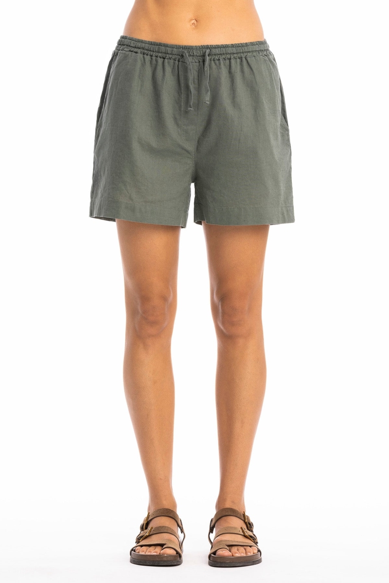 RAVENS VIEW IBIZA Damen vegan Shorts Alba Olivgr&Atilde;&frac14;n
