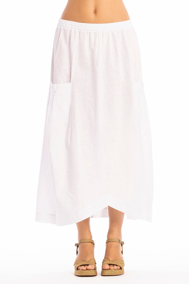 Image of RAVENS VIEW IBIZA dames vegan Lente Rok Met Zakken, Wit
