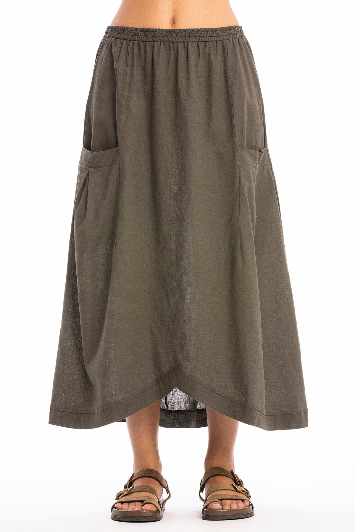 RAVENS VIEW IBIZA womens vegan Skirt Spring Pocket Bison Brown