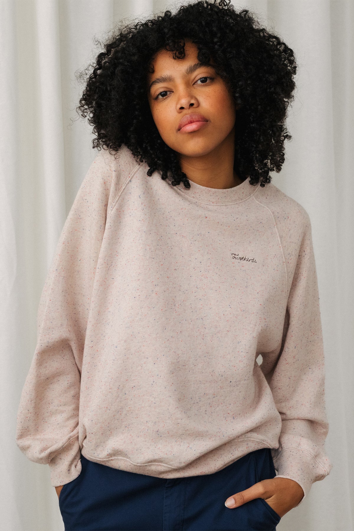 Image of TWOTHIRDS dames vegan Sweatshirt Boreray Bicolour Neps Ecru