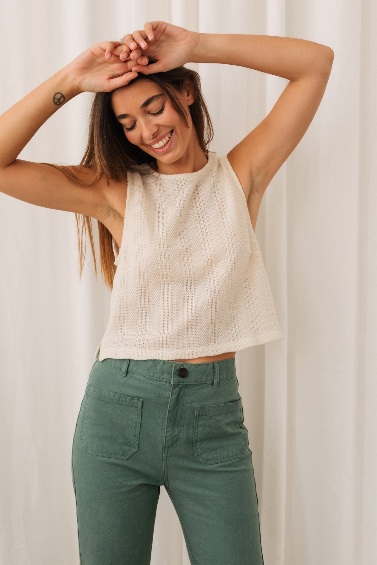 Image of TWOTHIRDS dames vegan Top Ingaro Ecru