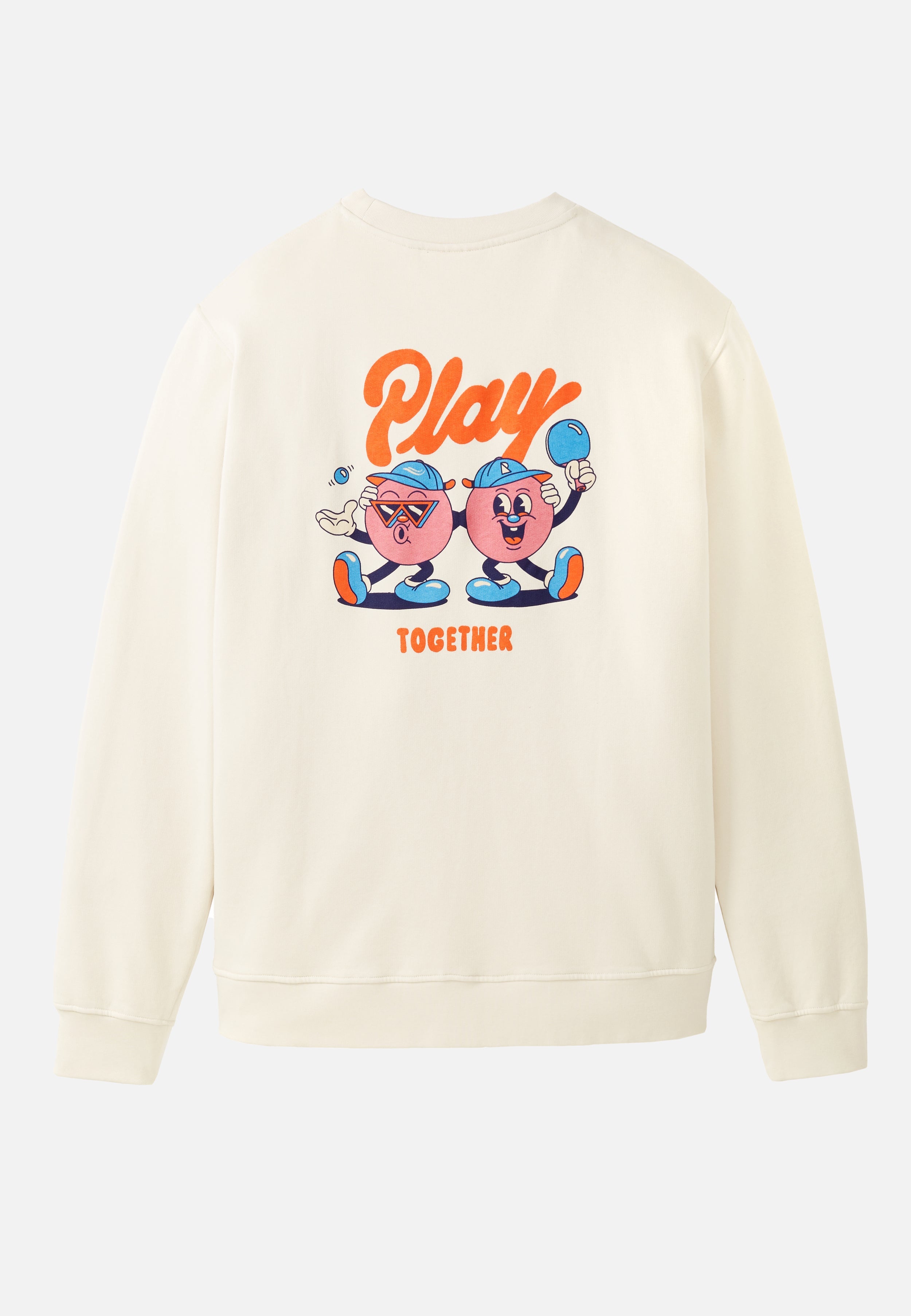 Recolution men vegan Sweatshirt Tamarillo Play Together Arctic White